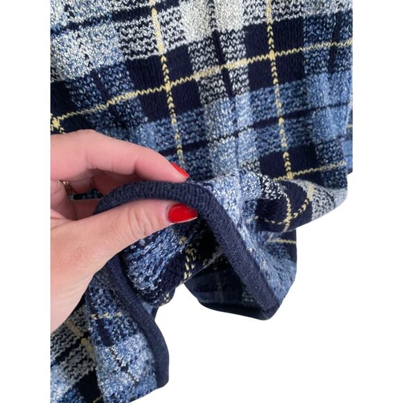 Oversized Paul Harris Design Plaid Sweater Vintage Grandpa Blue - Picture 4 of 4